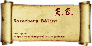 Rozenberg Bálint névjegykártya