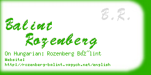 balint rozenberg business card